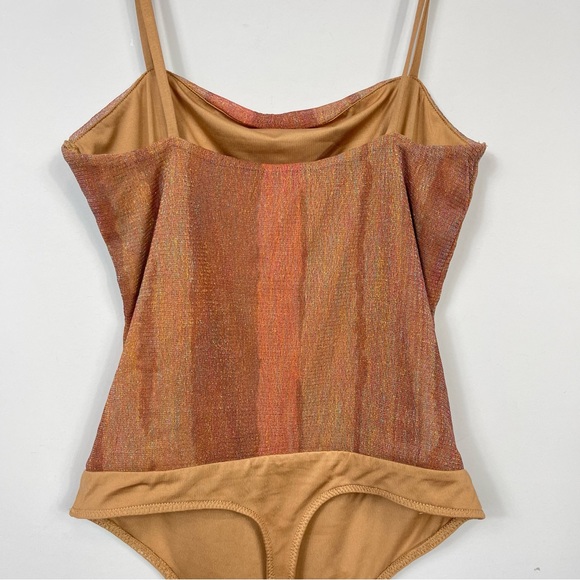 Majorelle Vincent Mesh Sparkle Bodysuit S Brown Metallic Summer Fall Revolve - Picture 6 of 15